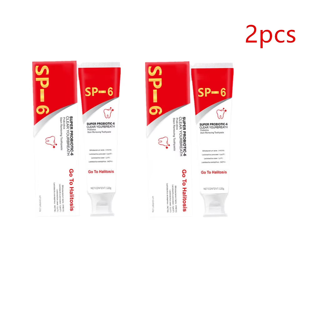 2X 120G Probiotic Whitening Toothpaste Brightening & Stain Removing SP6 Fresh Breath Enzyme Toothpaste Whitening Teeth